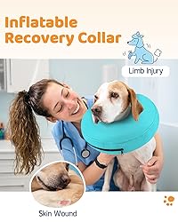 Supet Inflatable Dog Cone Collar for Large Medium