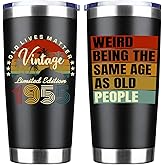 JOUWUI 71th Birthday Gifts For Men, 71 Year Old Birthday Gifts for Men, 71th Birthday Decorations for Dad, Boyfriend, Brother, Husband, Dad, Birthday Gift Ideas for Him, 1955 Vintage Tumbler 20 OZ