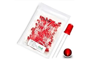 Chanzon 100 pcs 5mm Blinking Red LED Diode Lights 1.5Hz Flashing (Diffused Lens Round DC 2V 20mA) Bright Lighting Bulb Lamps Electronics Components Indicator Light Emitting Diodes