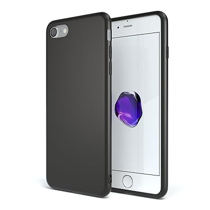 EAZY CASE Handyhülle Silikon mit Kameraschutz Apple iPhone 7/8 in schwarz matt, Ultra dünn, Slimcover, Silikonhülle, Hülle, S