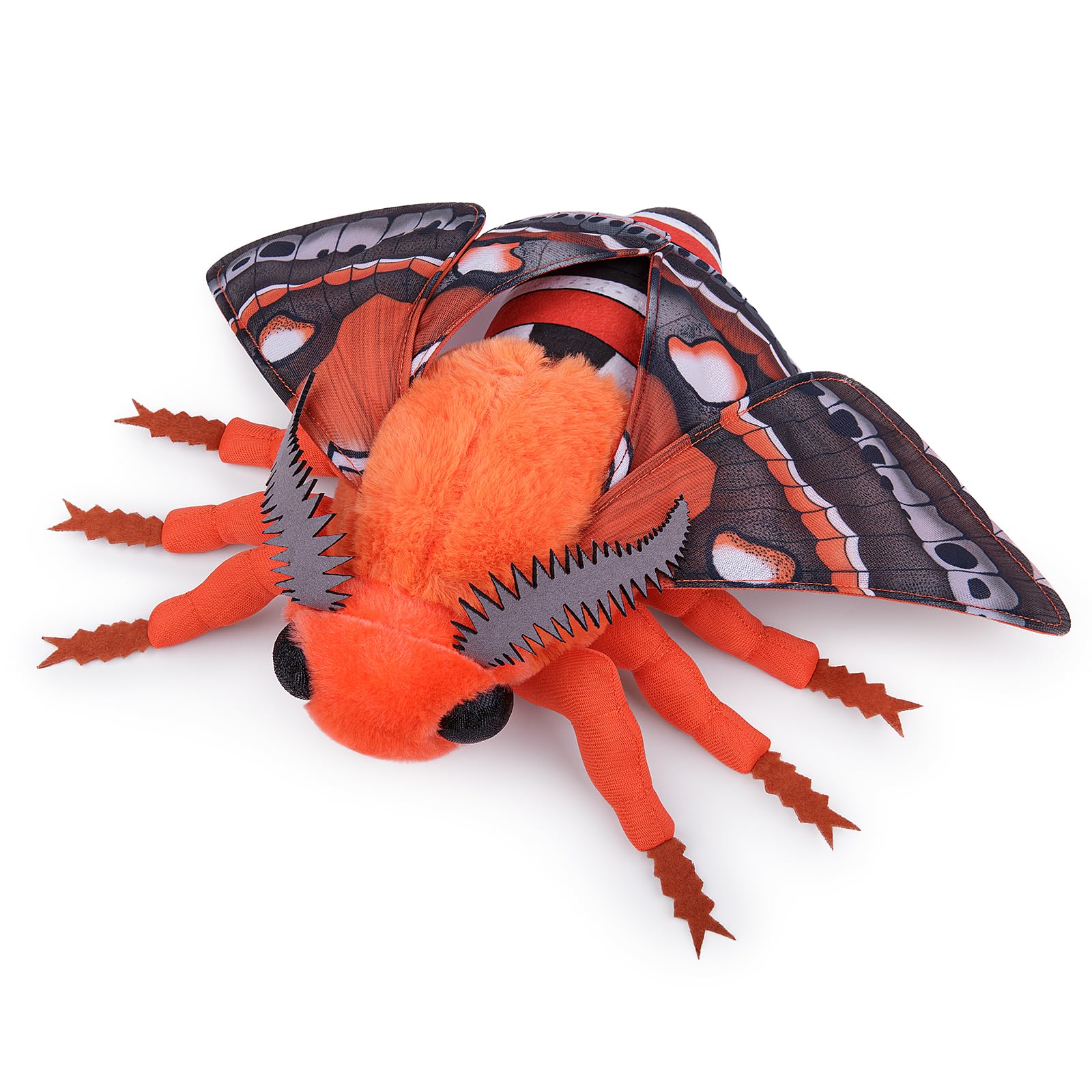 lilizzhoumax Simulation Cecropia moth Plush Toy 10.62inch Soft Realistic Cecropia moth Stuffed Animal Plush Toy for Kids Insect lovers Boys and Girls Gifts Home Decoration orange — image 1