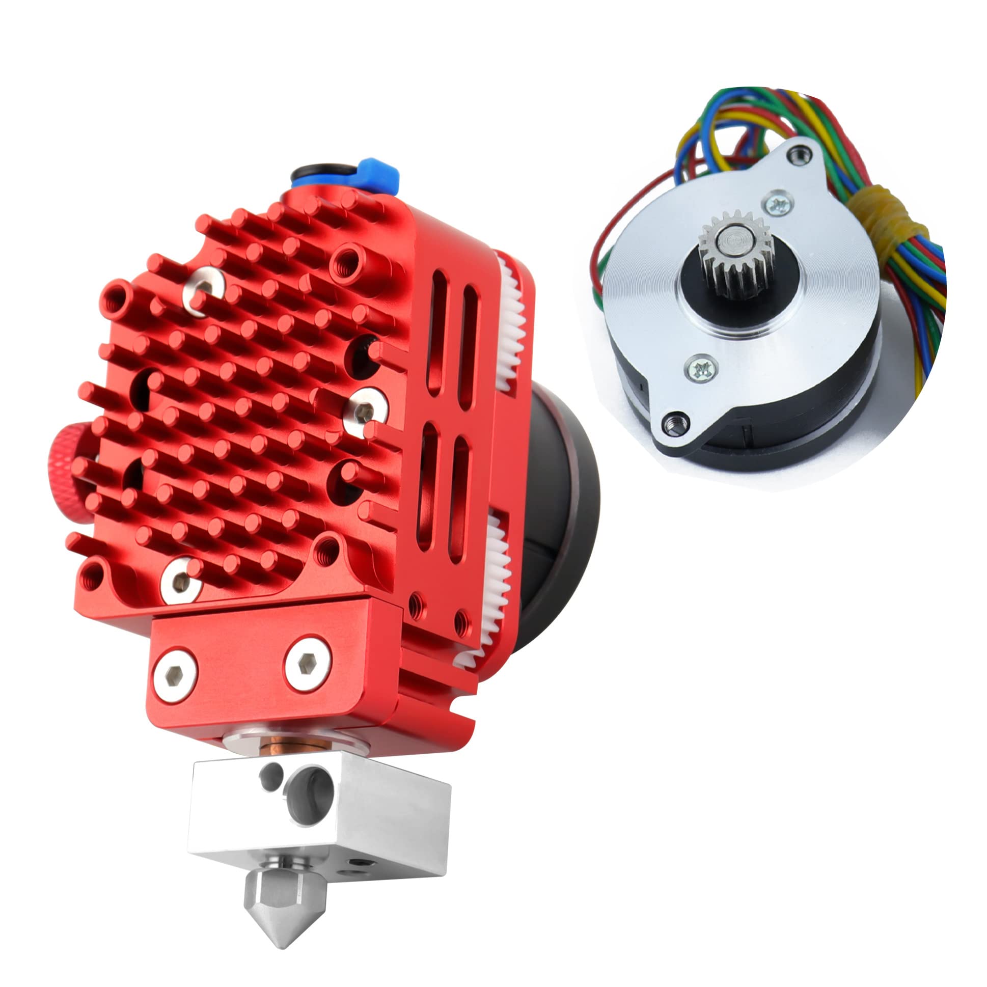 POLISI3D Upgrade Light Universal DDB Dual Gear Extruder Bowden or Direct Drive Plated Copper Printhead Compatible with Ender 3 V2 / Pro / 5 Pro, CR10/ Cr-10S S4 S5 3D Printer TPU, 0.4mm
