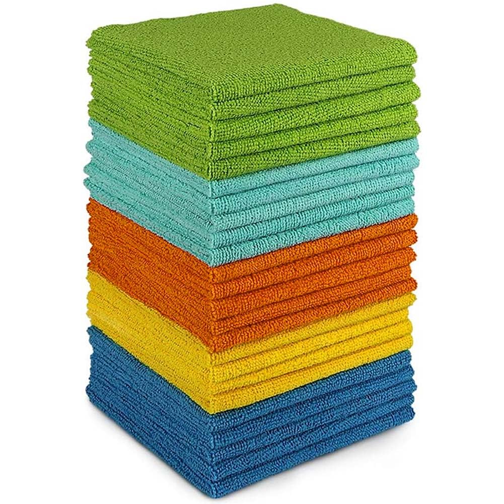 AIDEA Microfibre Cloth Pack of 24, Multifunctional Reusable Cleaning Cloths, Lint Free Streak Free Washable Cloth Duster for House, Kitchen, Car, Motorbike, Windows 30 x 30 cm