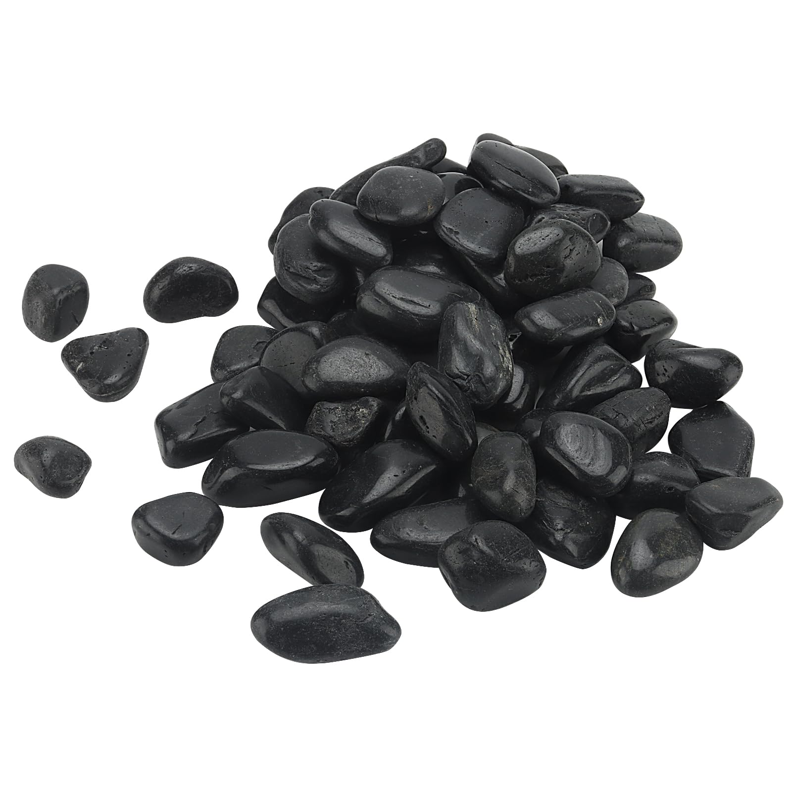 MAHIONG 10lb 4.5kg Black Decorative Pebbles, 20-40mm Natural Polished Stones, Garden Stones for Landscaping, Aquariums, Plant Pot, Home Decor