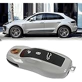 Jaronx Compatible with Porsche Key Fob Cover, Key Cover Shell Case Compatible with Porsche Cayenne Panamera Macan Cayman 911 (Chalk/Light Grey)