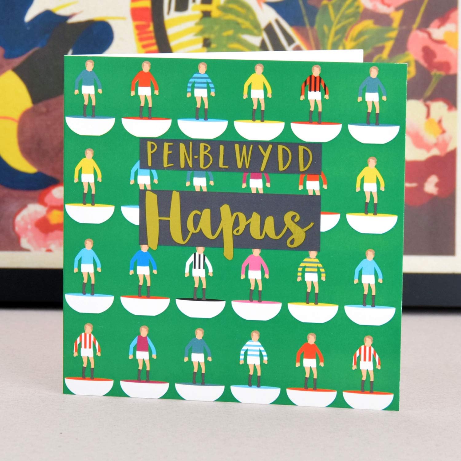 Claire Giles Greeting Cards, Welsh Happy Birthday Card, Penblwydd Hapus, Footballers Design Birthday Greeting Card - Image 5