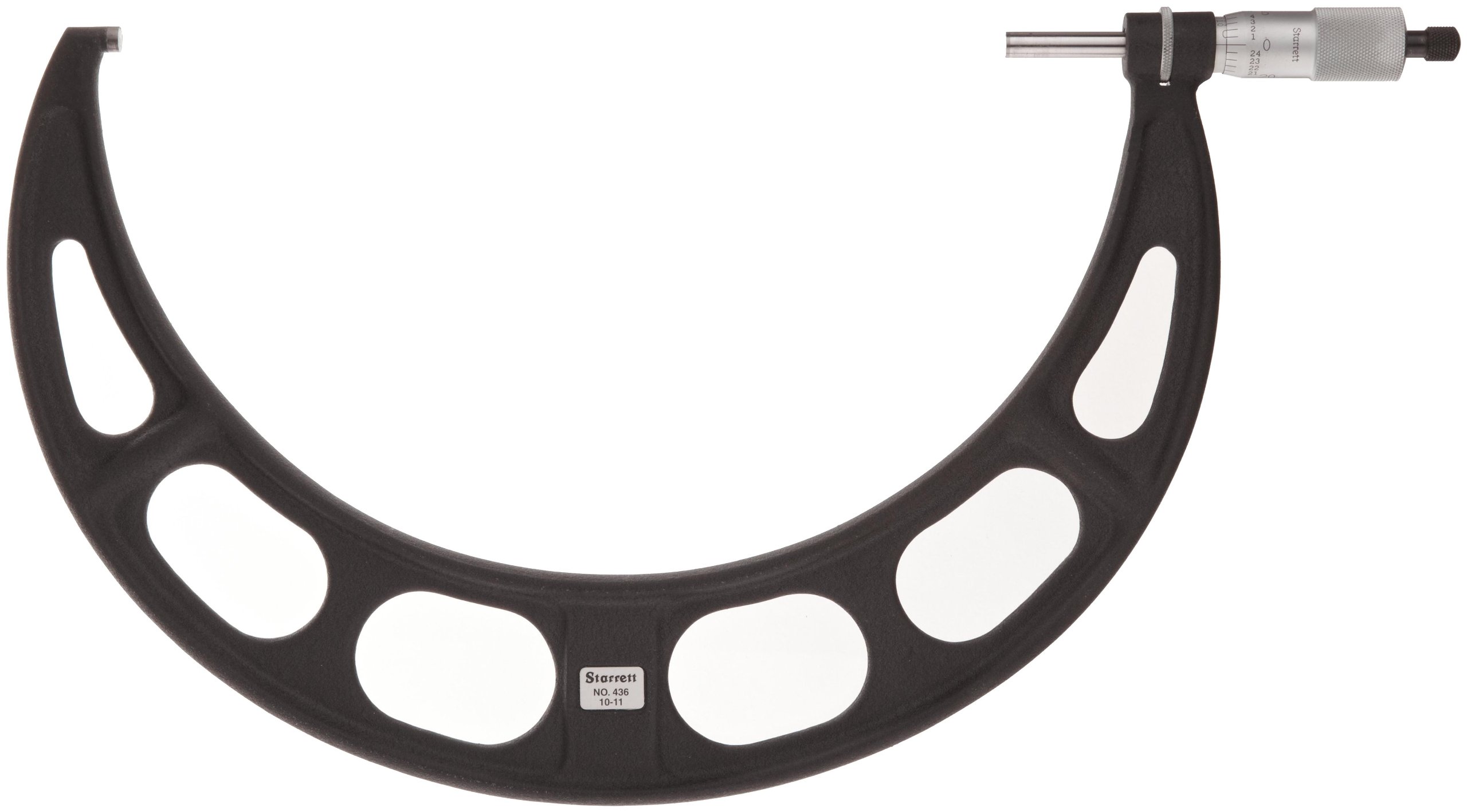 Starrett 436XRL-8 Outside Micrometer, Ratchet Stop, Lock Nut, Carbide Faces, 7-8" Range, 0.001" Graduation, +/-0.0002" Accuracy