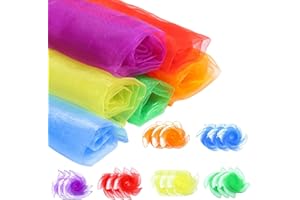 18 Pcs Magic Juggling Scarf, 24 * 24 Inch Square Dance Scarves, Soft Music Scarves for Play Game Dance Performance (60 × 60 c