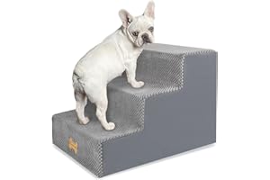 Nepfaivy Dog Stairs for Small Dogs - Dog Steps for Short-Legged Dogs to Get on Bed and Couch, Non-Slip Pet Stairs with Remova