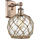 Innovations Lighting 516-1W-AC-G122-8RB Farmhouse Rope 1 Light Sconce Part of The Ballston Collection