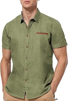 mens short sleeve denim work shirts