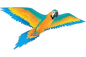 WindNSun Super Size 3D Blue Macaw Nylon Kite, 74 Inches Wide