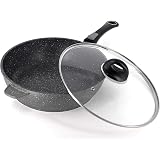 Cflagrant® Sauteuse 24 Cm Façon Pierre Avec Couvercle - Tous Feux Dont Induction - Greblon C3 Allemand