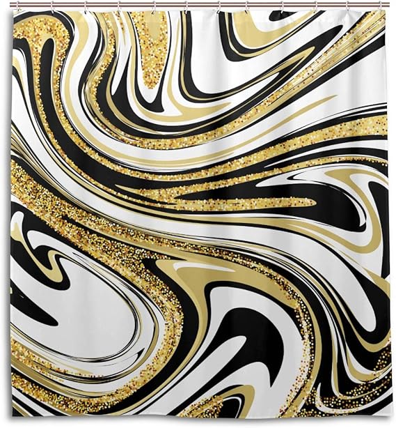 Wanjuax Cortina de Ducha para baño Marmoleado Textura Eps 10 Niños Baño