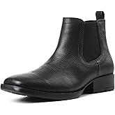 femflame Cowboy Boots for Men Square Toe Chelsea Boots Waterproof Classic Elastic Slip on Chukka Ankle Boots Casual…