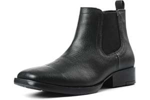 femflame Cowboy Boots for Men Square Toe Chelsea Boots Waterproof Classic Elastic Slip on Chukka Ankle Boots Casual…