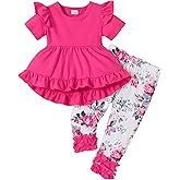 Ichigobaby Baby Girl Clothes Infant Toddler Girl Outfit Long Sleeve Shirts Top Rufffle Pants Little Girls Clothes