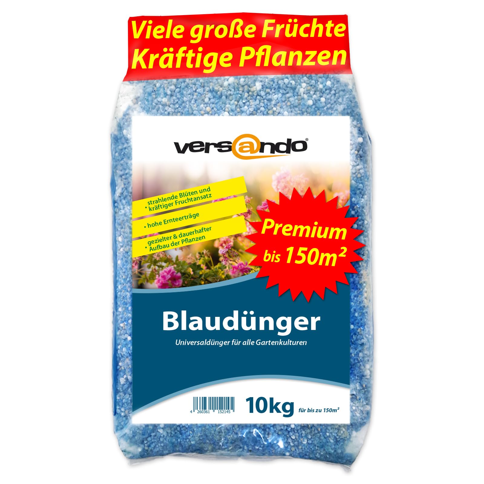 versando 10kg bis 150m² Blaudünger: NPK-Dünger für Obst Gemüse & kräftige Pflanzen mit Langzeitwirkung - Premium Qualität
