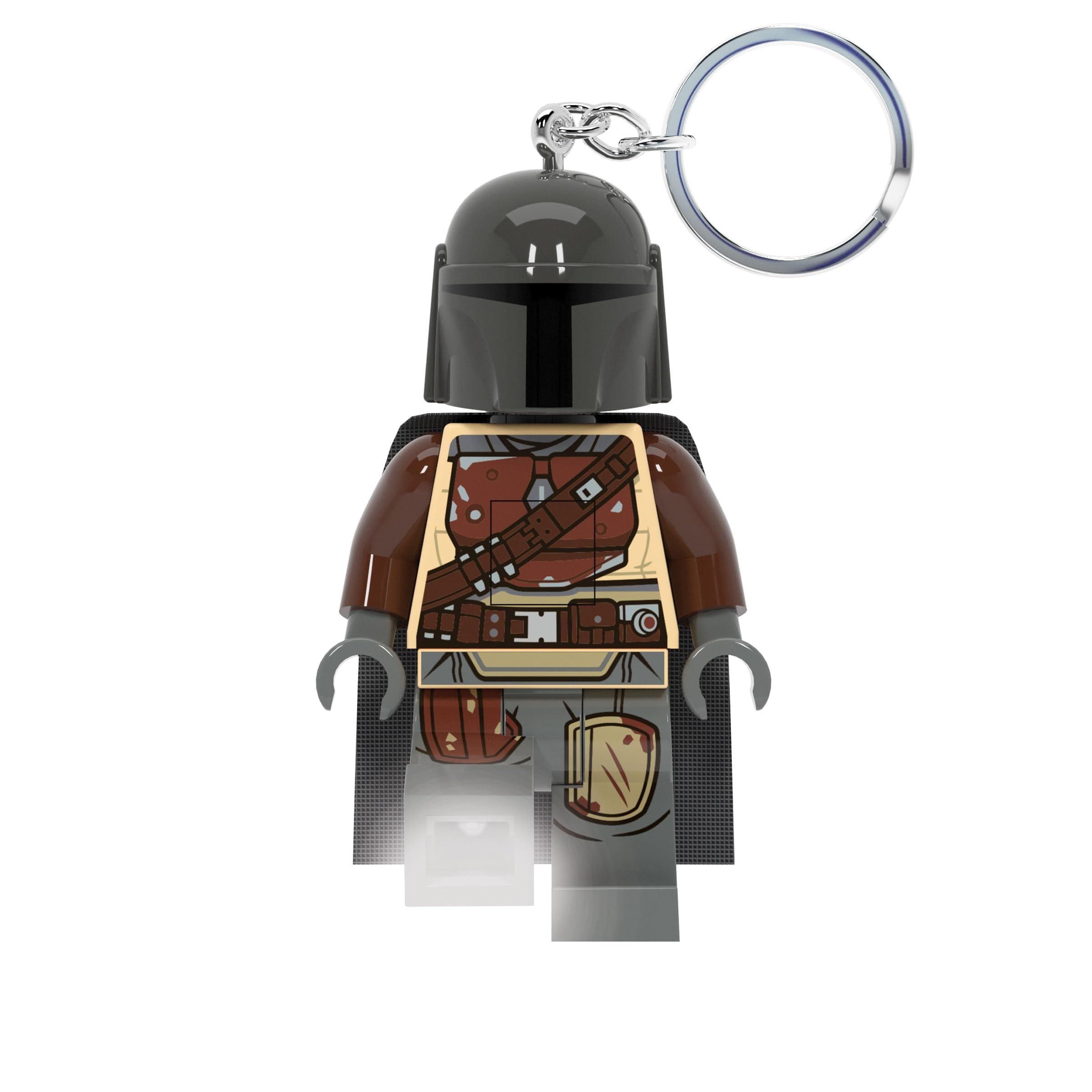 IQ Lego Star Wars - The Mandalorian Keyring with LED Torch Toy Gifts for Children - 76 mm Large Figure - 2 CR2025 Batteries Included