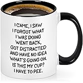 Cabtnca Funny Gifts for Elderly Women Men, I Came I Saw I Forgot What I Was Doing Coffee Mug, 60th 70th 80th 90th Birthday Gifts for Women Men, 11 Oz