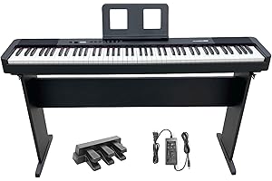 MAGICON Digital Piano 88 Keys, Heavy Hammer Digital Piano Full Size with Stand, France DREAM,Triple Pedals, Music Stand & Adapter. Ideal for Beginners & Music Lovers. 25W X2 Speakers, BT/USB/MIDI