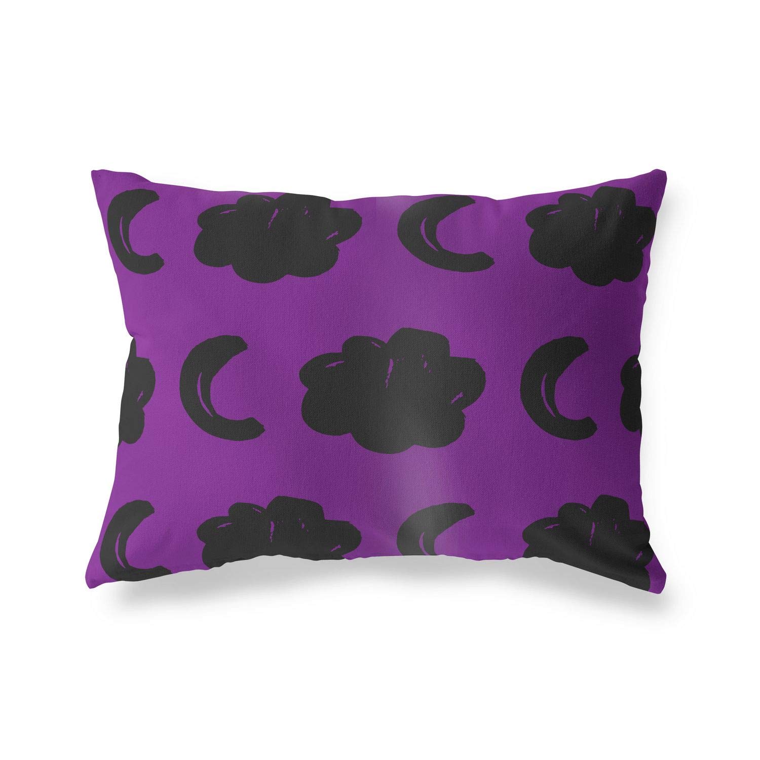 BonaMaison Decorative Cushion Cover, Purple-Black Throw Pillow Covers, Home Decorative Pillowcases for Livingroom, Sofa, Bedroom, Size: 45X60 Cm - Designed and Manufactured in Turkey