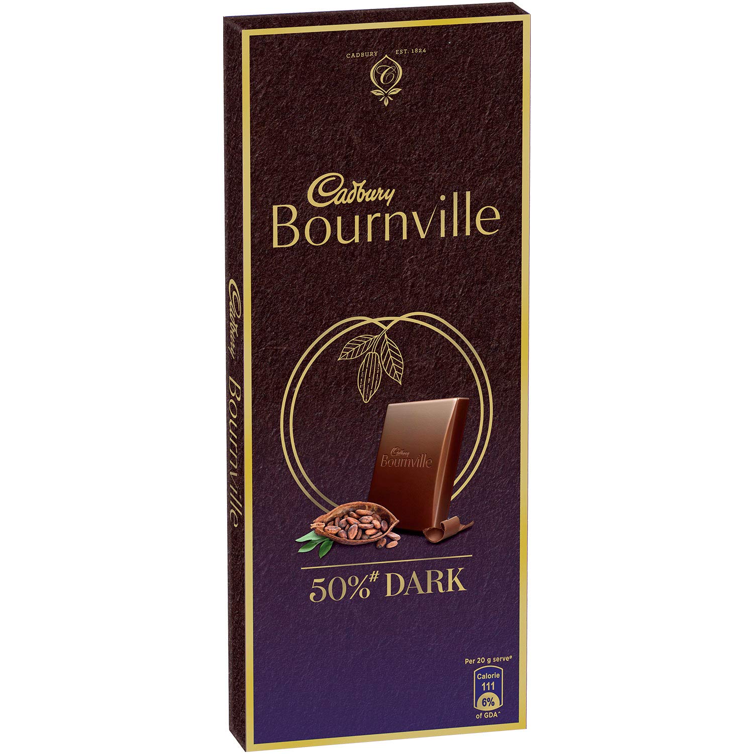 Cadbury Bournville Rich Cocoa Dark Chocolate Bar, 80 gm (Pack of 5