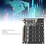 Annadue NVMe PCIe Adapter M.2 SSD to PCIE X16 4 Port Expansion Card 4x32Gbps view 3