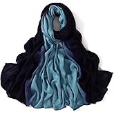 HURESON Premium Ombre Viscose Hijab Scarf for Women Muslim Lightweight Gradient Color Shade Hair Wraps Long Hijabs Scarves