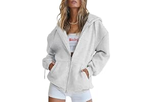 EFAN Women's Drawstring Zip Up Cute Hoodies Fall Jacket Oversized Casual Sweatshirts with Pocket