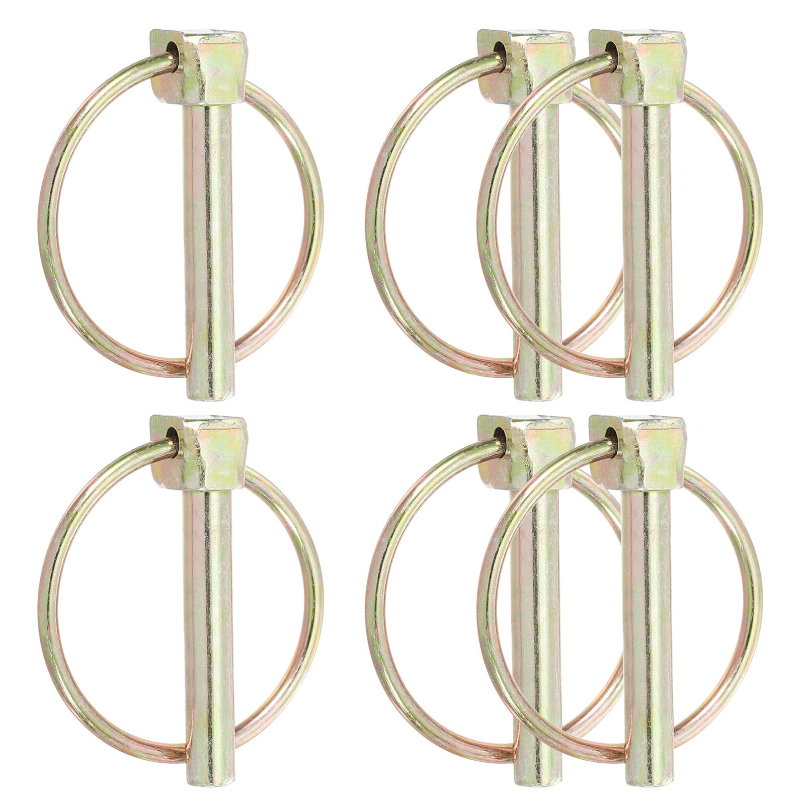 PATIKIL 1/4 x 1.38" Linch Pin, 6 Pcs Lynch Pin Assortment Kit Shaft Lock Pin Clips Hardware Pins with Ring for Farm Tractor Trailer Carriages (6x35mm)