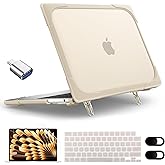 MEEgoodo Case for MacBook Air 15 inch 2025 2024 2023, Case Fit Model (A3241/A3114/A2941) with M4/M3/M2 Chip, Laptop Hard Shell with Heavy Duty Rugged Shockproof, Khaki