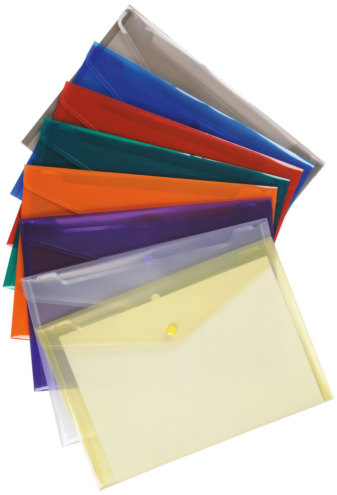 5 Star 908811 Premier Envelope Wallet Polypropylene A4 Translucent Assorted (Pack of 25)