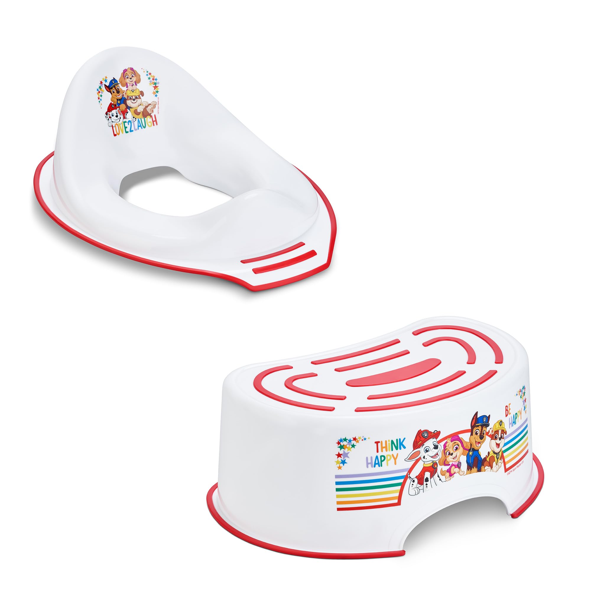Nickelodeon Paw Patrol Toilet Training Seat Bundled with Paw Patrol Step Stool with Non Slip Feet
