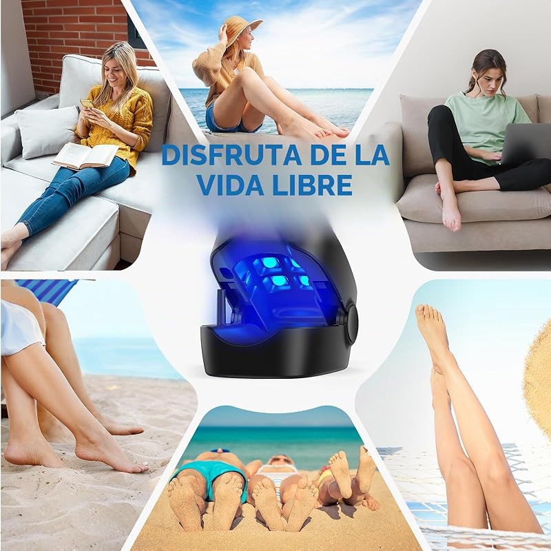 Dispositivo de Limpieza de Hongos en Uñas, Berrlly Dispositivo de Láser de Hongos Uñas 460nm Luz Azul Altamente Efectiva para Hongos en Las Uñas, Fácil de Usar en Casa, Personas Mayores(Negro) — foto 6 de 8