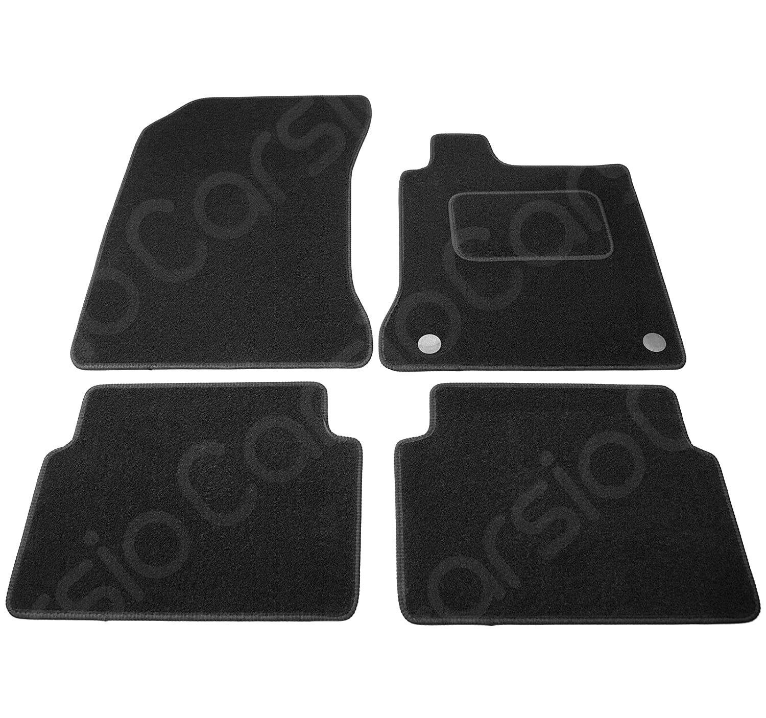 Carsio Carpet Car Mats For Renault Laguna 2007 to 2018 4 Piece Set Tailored Fit Floor Mat Complete Accessory Black Custom Fitted - All Weather, Anti-Slip Backing & Black Trim