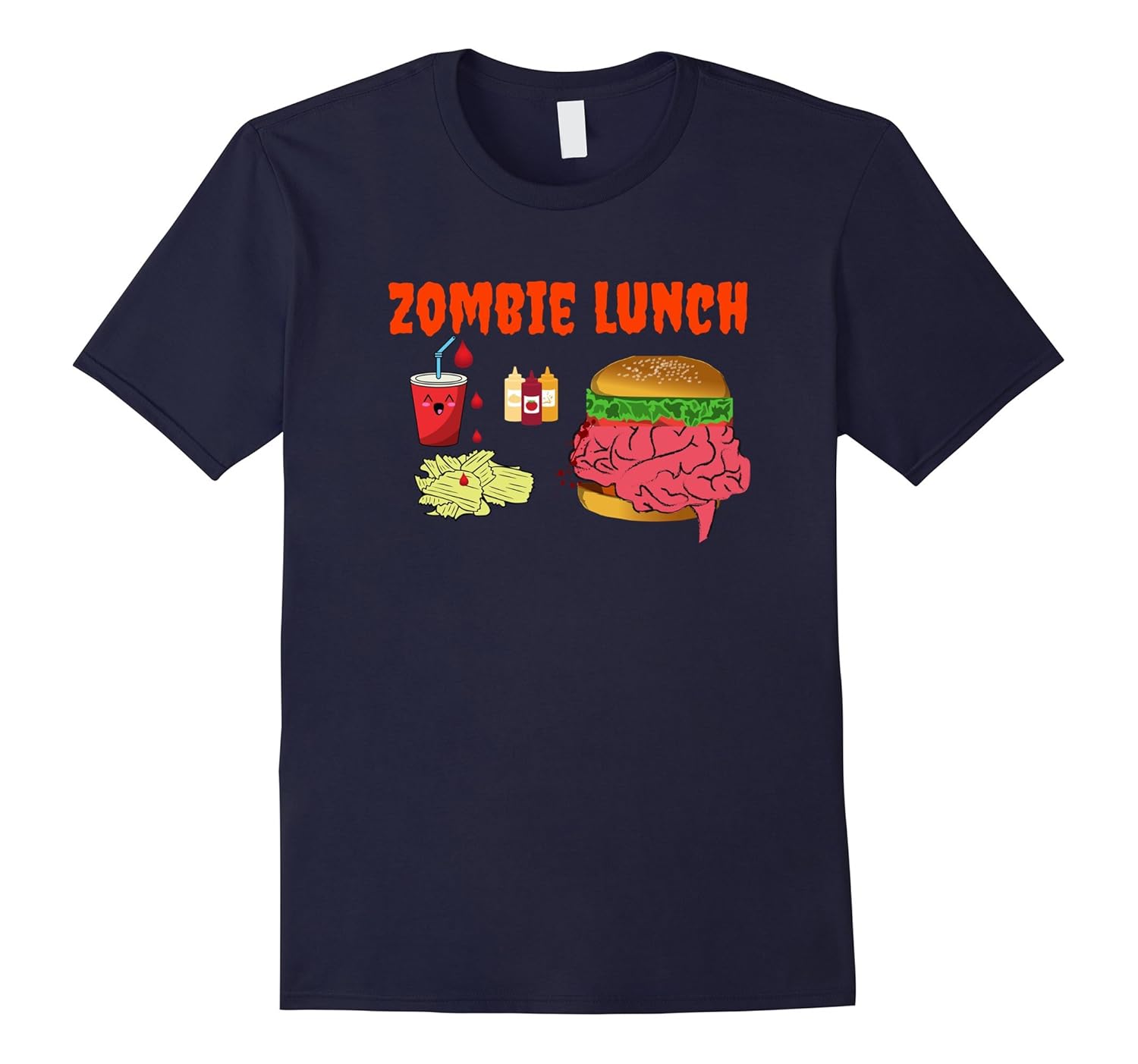 What do Zombies Eat for Lunch? Funny Zombie T ShirtCL Colamaga