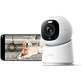 eufy Security 4K Indoor Camera E30, No Subscription, Work as Pet Camera | Nanny/Baby Camera, Pan&Tilt, AI Tracking, AI Detect