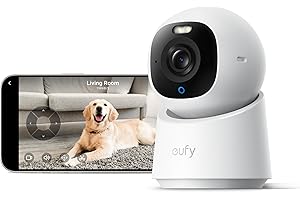 eufy Indoor Cam E30, Latest Generation, 4K UHD Security Camera, 360 Pan-Tilt, Color Night Vision, Al Detection for Human/Pet/