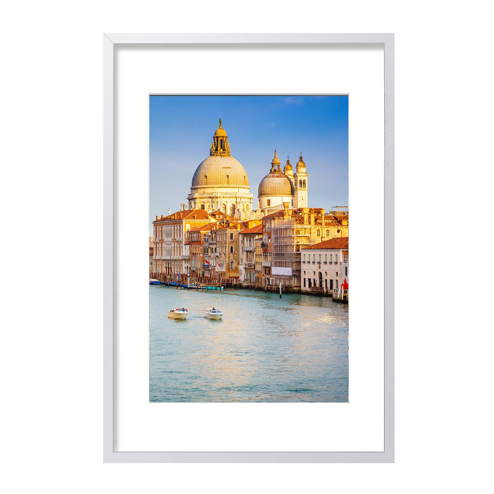 wyooxoo 20x28 Picture Frame Made of Solid Wood White Poster Frames Display Pictures 16x24 with Mat or 20x28 Without Mat Colorful Frame For Horizontal Vertical Wall Mounting Image