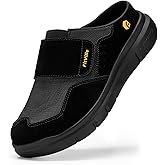 FitVille Diabetic Shoes for Men Wide Width Mens Diabetic Slippers Extra Wide Slip On Slippers for Swollen Feet Slip on shoes with Arch Support