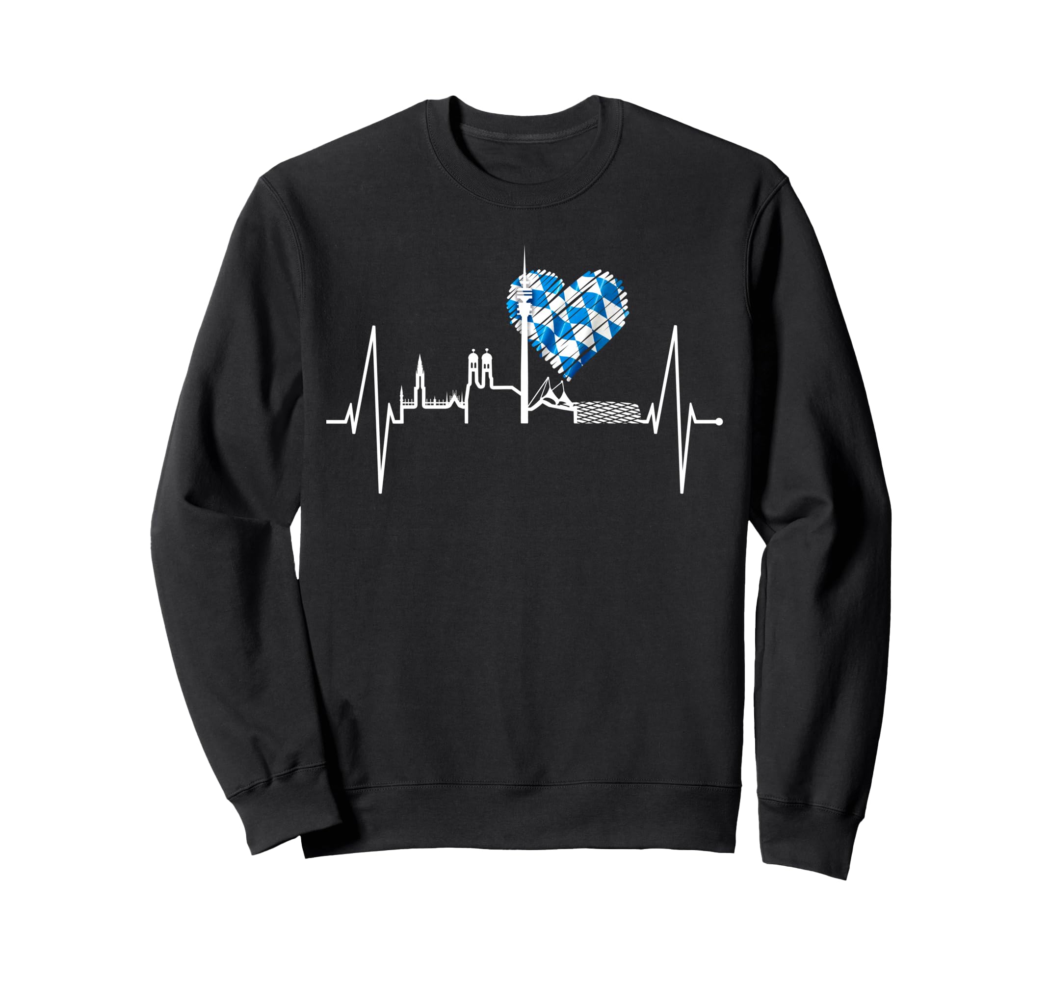Munich Skyline Heartbeat Germany I Love München Sweatshirt