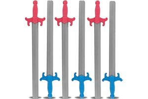 Liberty Imports 6 PCS Giant Foam Swords, Large 1:1 Scale Strong Toy Weapons, Kids Medieval Warrior Knights Pretend Play Safe Fighting Set - Red vs Blue (30 Inches)