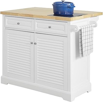 SoBuy FKW84-WN Carrito de Cocina con Superficie de Mármol y Madera de