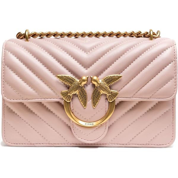 Borsa Pinko Love One Classic In Nappa Trapuntata – Fibbia Love Birds E Tracolla Regolabile - 6