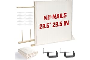 Riiai No Nails Tufting Frame 2024 New, Rug Tufting Frame, 29.5” x 29.5” Tufting Frame Large Size for Tufting Gun Rug Making, Wooden Tufting Frame Rug Tufting Supplies for Making Rug