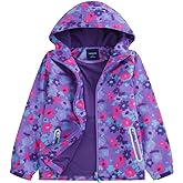 M2C Girls Outdoor Floral Fleece Lined Light Windproof Jacket with Hood