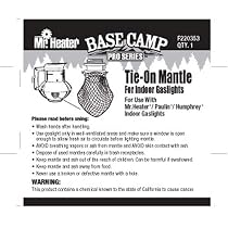 Mr. Heater F220353 Base Camp Pro Series Tie-On Mantle for Indoor Propane  Gaslights : Amazon.ca: Patio, Lawn u0026 Garden