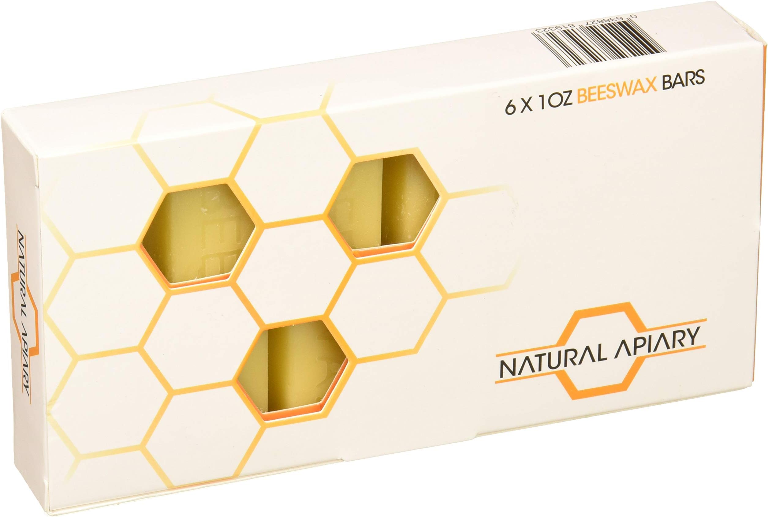 NATURAL APIARY - 100% General Use Beeswax Bars - 6 x 1oz Bars - DIY Projects, Candle Making, Furniture Polish, Crafts