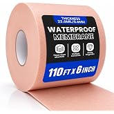 6In x 110FT (54 Sq Ft) Professional Waterproof Membrane Roll, Vapor Barrier for Full Shower Renovation and Bathroom, Kitchen,Saunas and Wet Areas